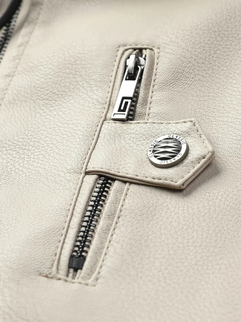 Jaqueta Masculina em Couro Buster - Capuz Removível