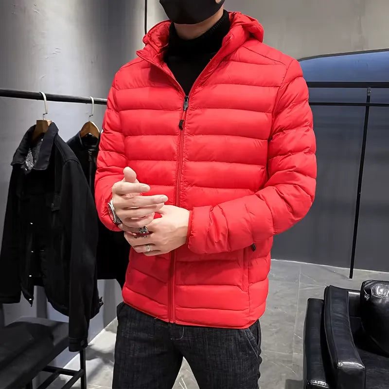 Jaqueta Puffer Masculina Com Capuz Removível Luxy
