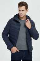 Jaqueta Puffer Masculina com Capuz Compactável