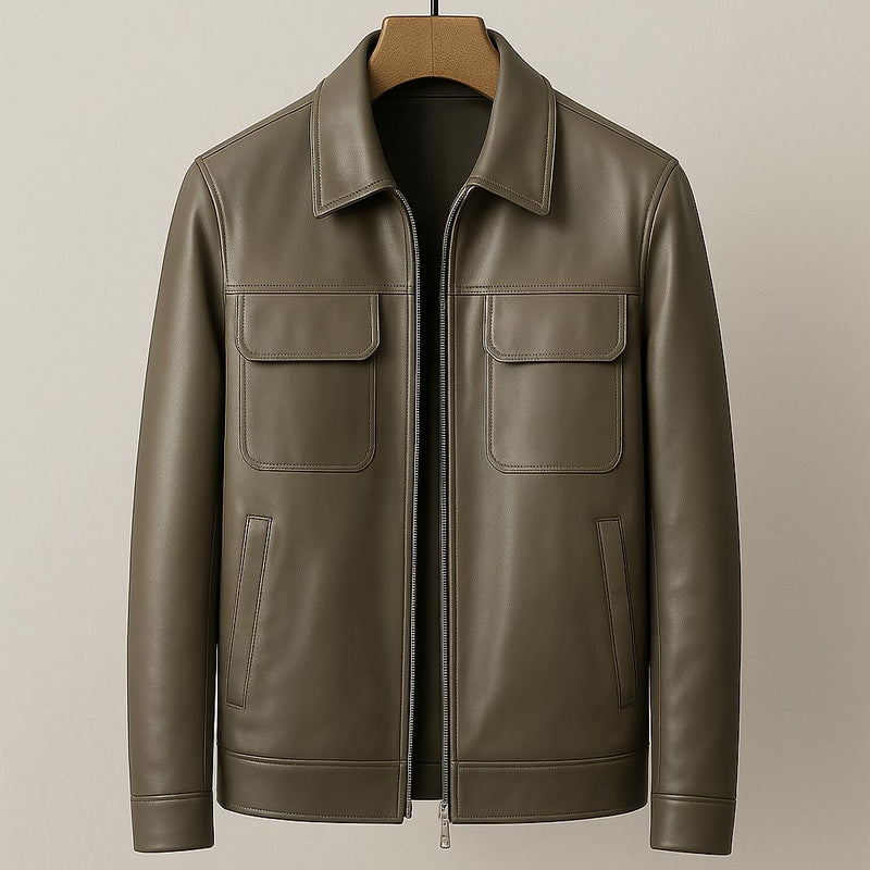 Jaqueta de Couro Masculina Vision marrom