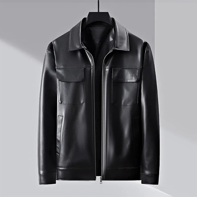 Jaqueta de Couro Masculina Vision divello cor preto