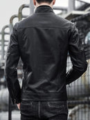 Jaqueta Masculina de Couro Gola Vintage Meriva