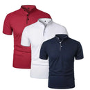 Kit Com 3 Camisetas Gola Padre Masculinas Slim Fit