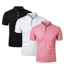 Kit Com 3 Camisetas Gola Padre Masculinas Slim Fit