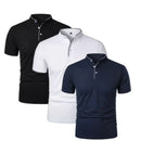 Kit Com 3 Camisetas Gola Padre Masculinas Slim Fit