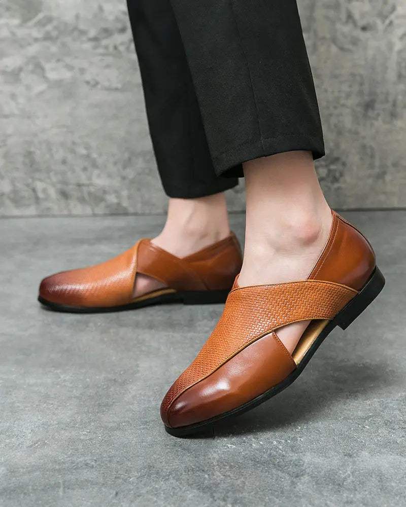 Mocassim Italiano Masculino de Couro Genuíno da Divello