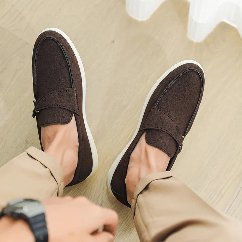 Mocassim Off White de Camurça Masculino Milanio