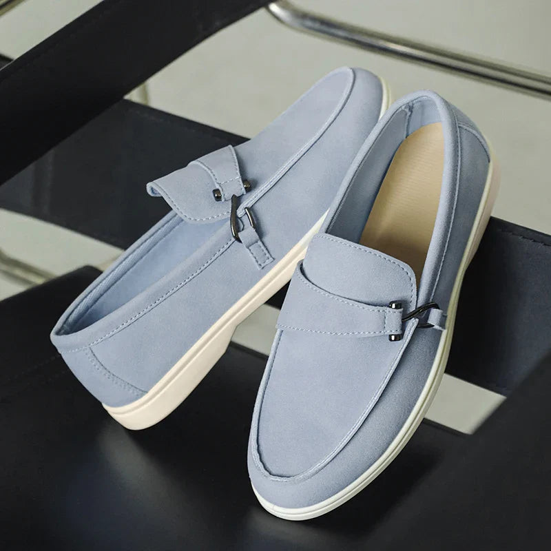 Mocassim Off White de Camurça Masculino Milanio