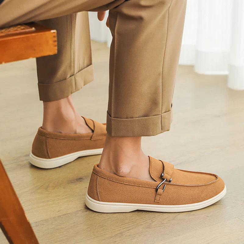 Mocassim Off White de Camurça Masculino Milanio