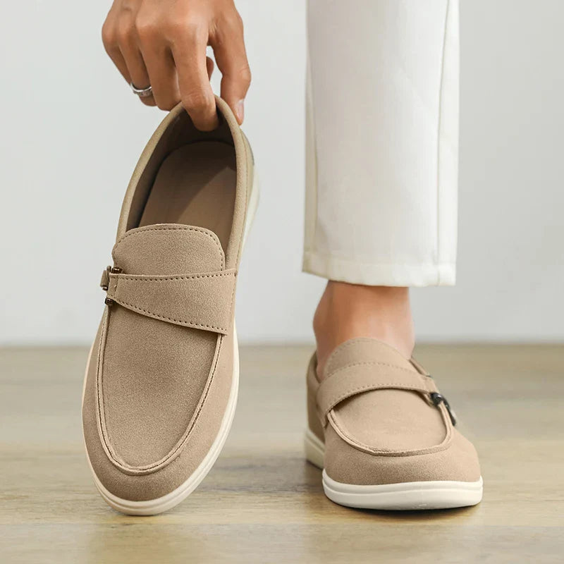 Mocassim Off White de Camurça Masculino Milanio