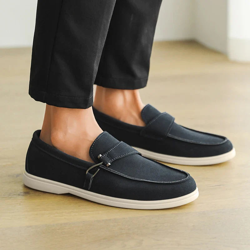 Mocassim Off White de Camurça Masculino Milanio