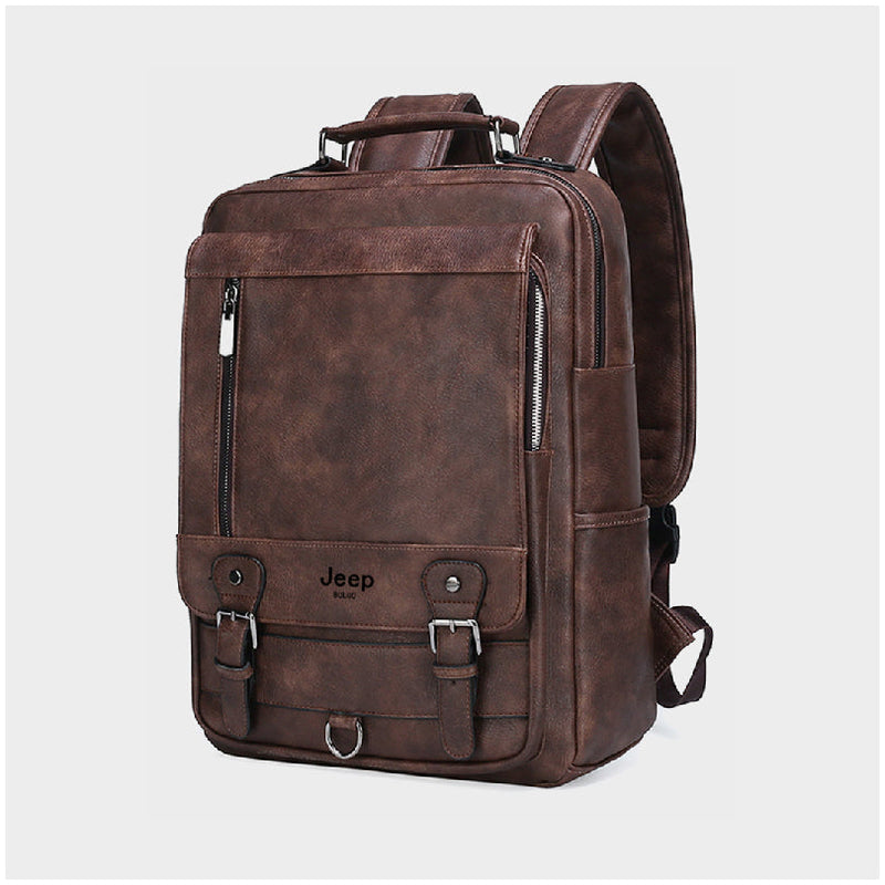 Mochila Masculina Jeep de Couro Notebook 15,6"