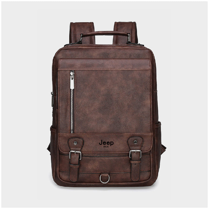 Mochila Masculina Jeep de Couro Notebook 15,6"