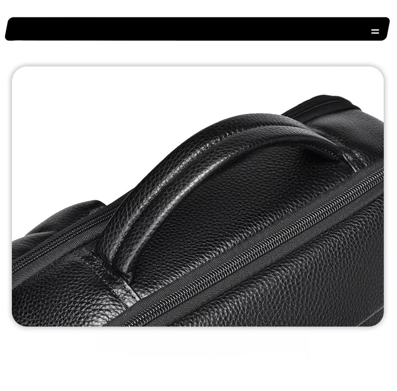 Mochila Masculina de Couro Genuíno Jeep Buluo Pro