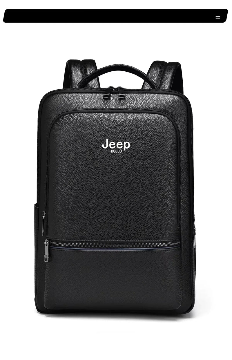 Mochila Masculina de Couro Genuíno Jeep Buluo Pro