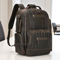 Mochila Masculina em Couro Genuíno Impermeável Americana