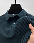 Camisa Masculina de Seda Polo Essencial  azul
