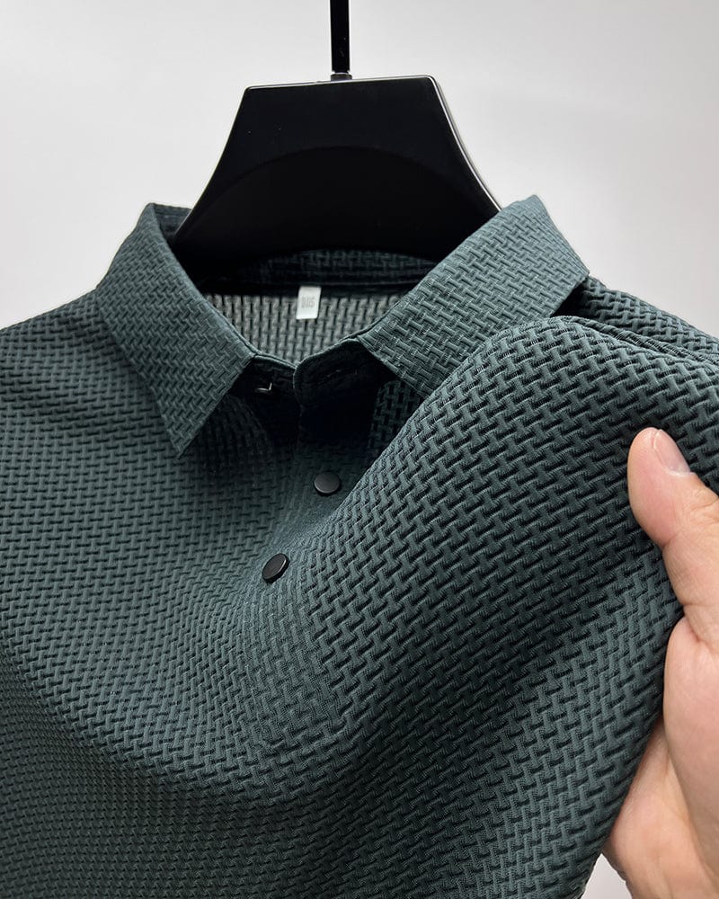 Camisa Masculina de Seda Polo Essencial  verde