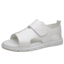 Sandálias masculinas britânicas de verão, clássico, negócios, estilo retrô, cavalheiro, escritório diário, lazer, turismo, caminhada, sapatos de couro