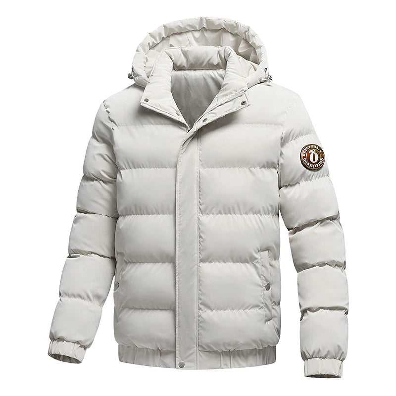 Jaqueta Puffer Masculina com Capuz Removível Rusty