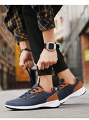 Nova moda masculina sapatos cor sólida sola macia sapatos casuais masculinos respirável sola de renda luz sapatos esportivos masculinos 2024 tênis