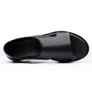 Sandálias de couro genuíno respiráveis para homens, sapatos de negócios leves, flats casuais, tendência da moda verão