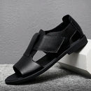 Sandálias romanas de couro genuíno para homens, chinelos de praia antiderrapantes, sapatos casuais luxuosos, versão britânica, coreano, verão