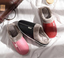 Chinelos impermeáveis de couro PU masculino e feminino, sapato interior quente, confortável sapatos baixos de algodão, inverno, casal, moda, novo, 2023
