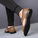 Sandálias de couro confortáveis masculinas, chinelos de praia casuais, sandálias antiderrapantes ao ar livre, estilista, verão, 2024, 2023