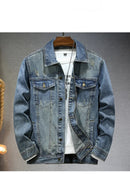 Jaqueta jeans azul de alta qualidade masculina, moda de trabalho com múltiplos bolsos, retrô, nova