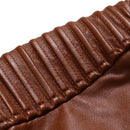 Jaqueta Masculina de Couro Gola Alta Vintage