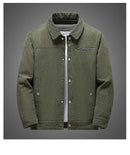 Jaqueta de veludo single breasted masculina, corta-vento térmico, parka quente, jaquetas de lã, casacos grossos, outwear masculino, moda, inverno