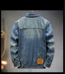 Jaqueta jeans azul de alta qualidade masculina, moda de trabalho com múltiplos bolsos, retrô, nova