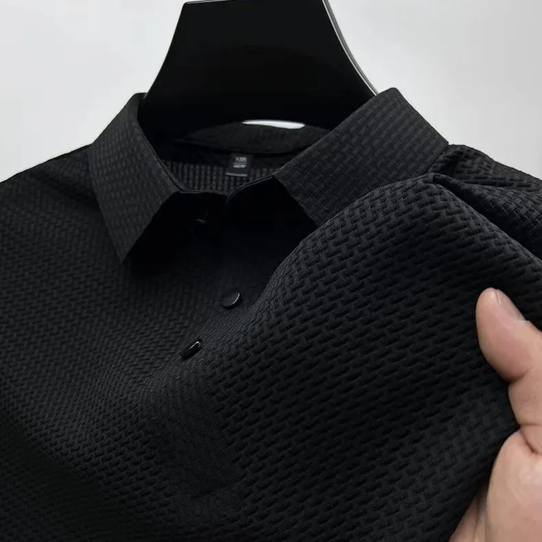 Camisa Polo Masculina Respirável preto Tech 