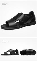 Sandálias dos homens novos 2022 Toe aberto respirável couro casual chinelos praia ao ar livre sapatos homens