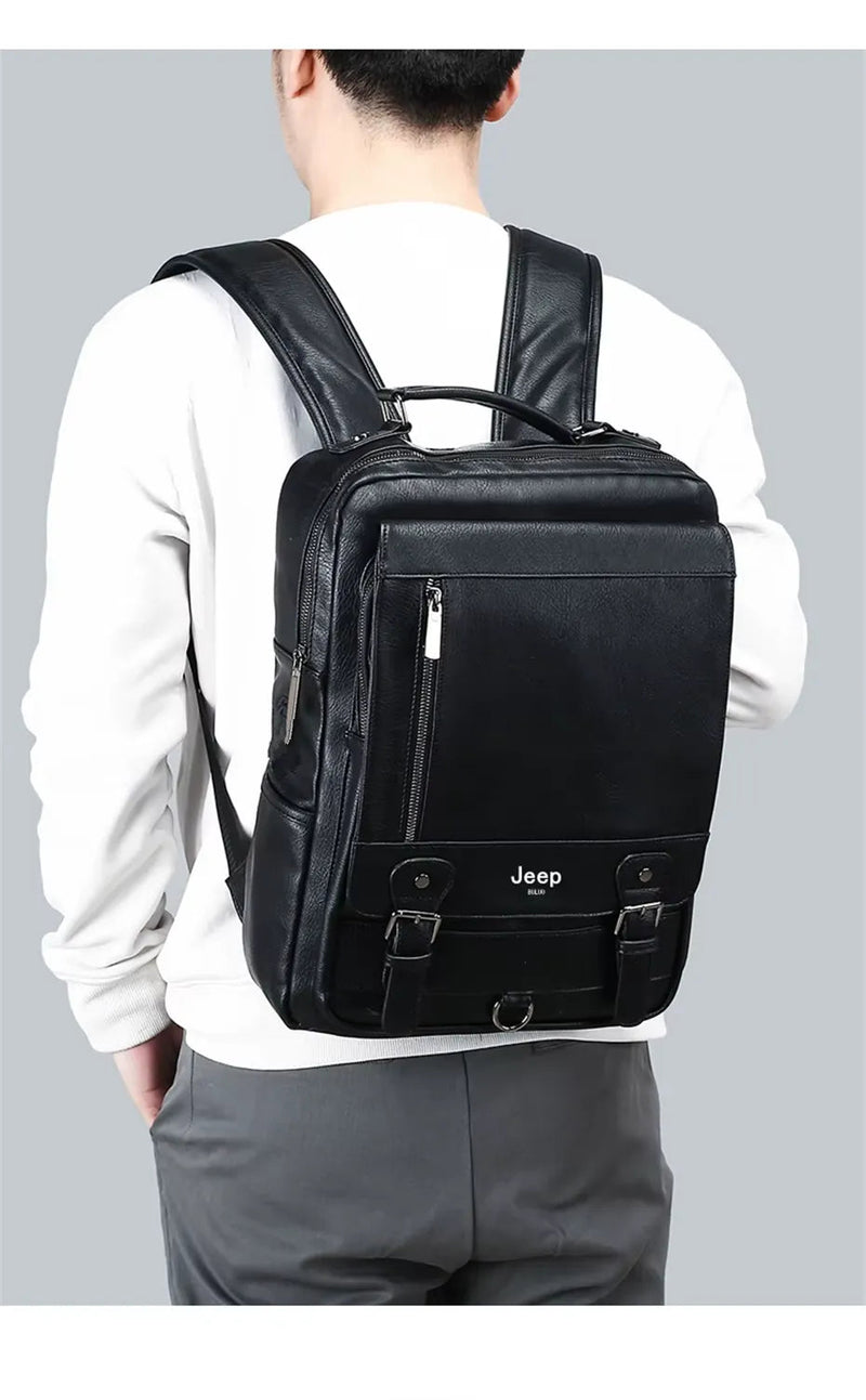 Mochila Executiva Masculina de Couro Jeep Buluo Pro