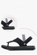 Chinelos masculinos de couro genuíno, sapatos casuais ao ar livre, sandálias romanas de praia, verão