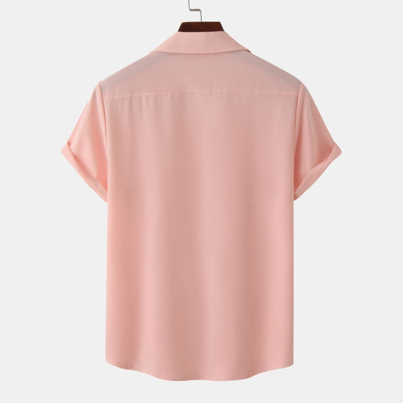Camisa Masculina Manga Curta rosa