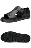 Homens de couro genuíno sandálias romanas luxo dedo do pé aberto plana sapatos casuais masculino comfor macio sapatos de praia designer de moda sandalias