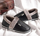 Chinelos impermeáveis de couro PU masculino e feminino, sapato interior quente, confortável sapatos baixos de algodão, inverno, casal, moda, novo, 2023