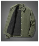 Jaqueta de veludo single breasted masculina, corta-vento térmico, parka quente, jaquetas de lã, casacos grossos, outwear masculino, moda, inverno