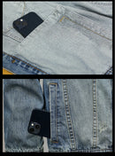 Jaqueta jeans azul de alta qualidade masculina, moda de trabalho com múltiplos bolsos, retrô, nova