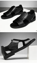 Sandálias dos homens novos 2022 Toe aberto respirável couro casual chinelos praia ao ar livre sapatos homens