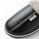 Chinelos impermeáveis de couro PU masculino e feminino, sapato interior quente, confortável sapatos baixos de algodão, inverno, casal, moda, novo, 2023