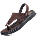 Chinelos masculinos de couro genuíno, sapatos casuais ao ar livre, sandálias romanas de praia, verão