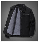 Jaqueta de veludo single breasted masculina, corta-vento térmico, parka quente, jaquetas de lã, casacos grossos, outwear masculino, moda, inverno