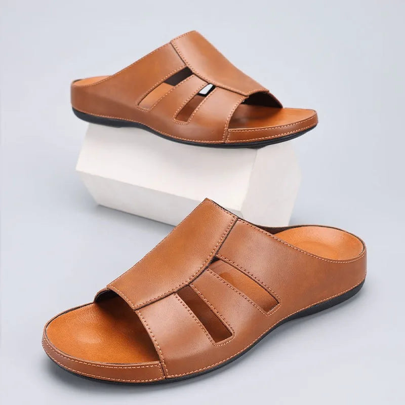 Sandália Masculina Casual em Couro Stlilus