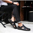 Sandália Masculina em Couro Legítimo Husty