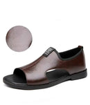 Sandália Masculina de Couro Antiderrapante Veron