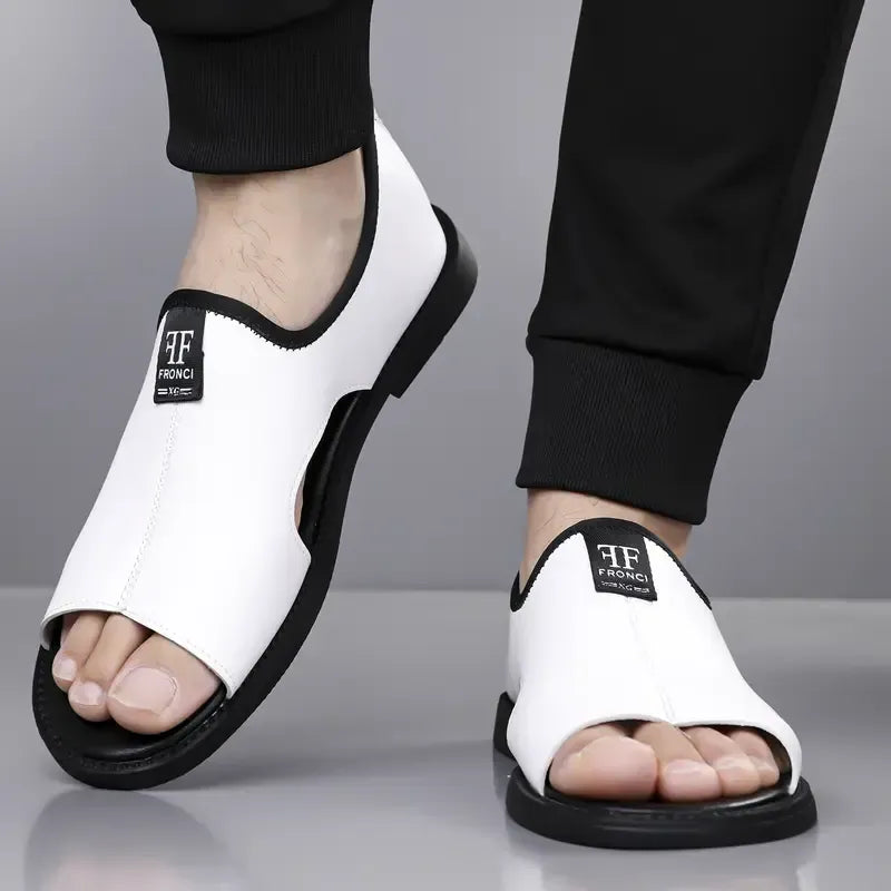 Sandália Masculina de Couro Antiderrapante Veron